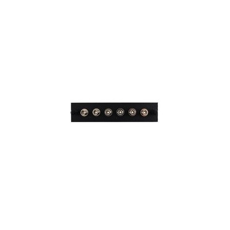 Cable Wholesale LGX Compatible Adapter Plate featuring a Bank of 6 Multimode ST Connectors, Black Powder Coat 68F3-10360